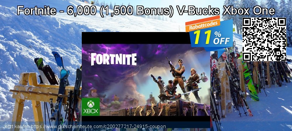 Fortnite - 6,000 - 1,500 Bonus V-Bucks Xbox One umwerfende Verkaufsförderung Bildschirmfoto