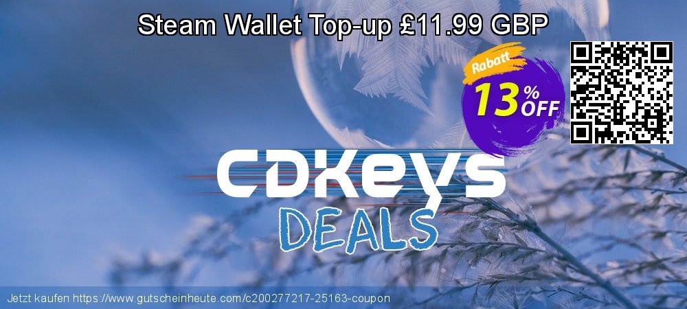 Steam Wallet Top-up £11.99 GBP umwerfende Preisnachlässe Bildschirmfoto