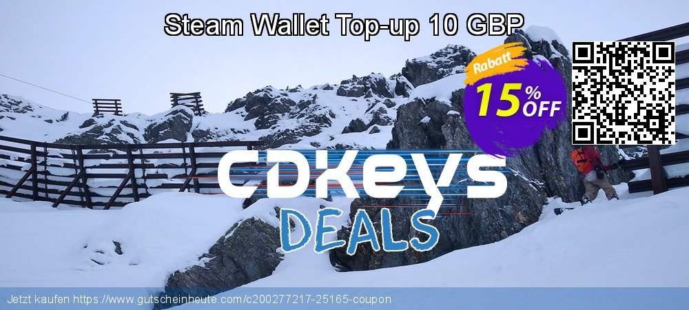 Steam Wallet Top-up 10 GBP geniale Promotionsangebot Bildschirmfoto