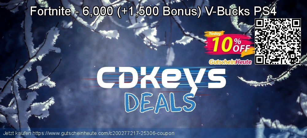Fortnite - 6,000 - +1,500 Bonus V-Bucks PS4 super Verkaufsförderung Bildschirmfoto