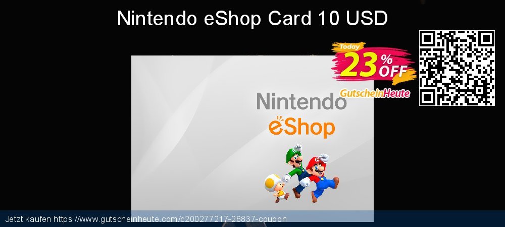 Nintendo eShop Card 10 USD umwerfende Ausverkauf Bildschirmfoto