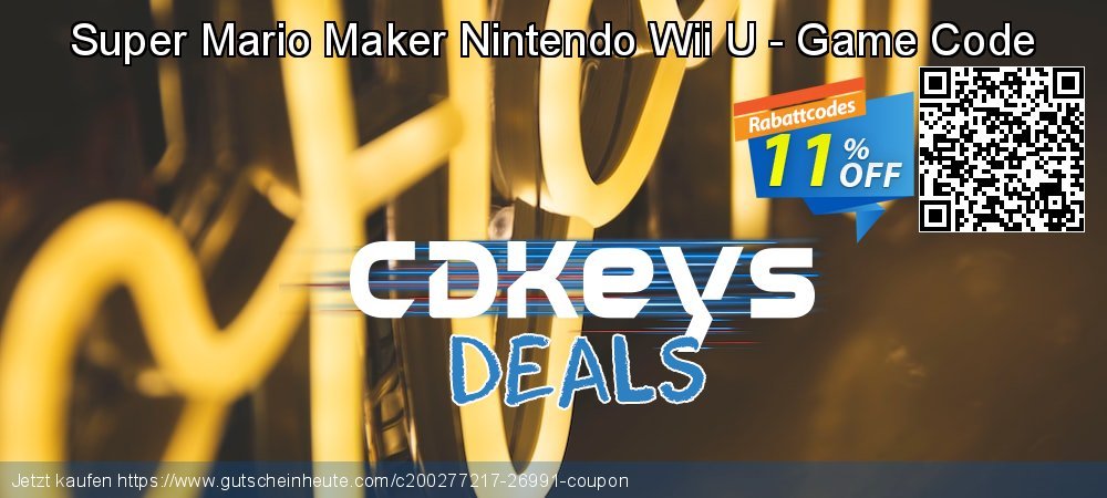Super Mario Maker Nintendo Wii U - Game Code aufregenden Außendienst-Promotions Bildschirmfoto