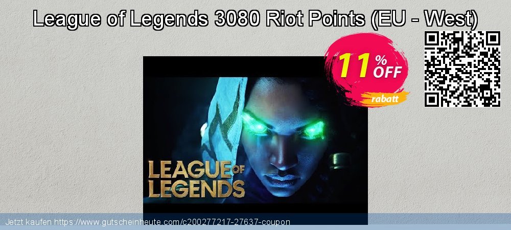 League of Legends 3080 Riot Points - EU - West  verwunderlich Außendienst-Promotions Bildschirmfoto