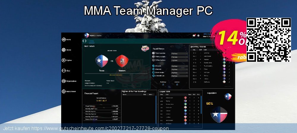 MMA Team Manager PC überraschend Rabatt Bildschirmfoto