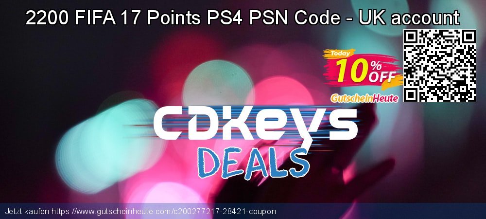 2200 FIFA 17 Points PS4 PSN Code - UK account aufregende Preisnachlass Bildschirmfoto