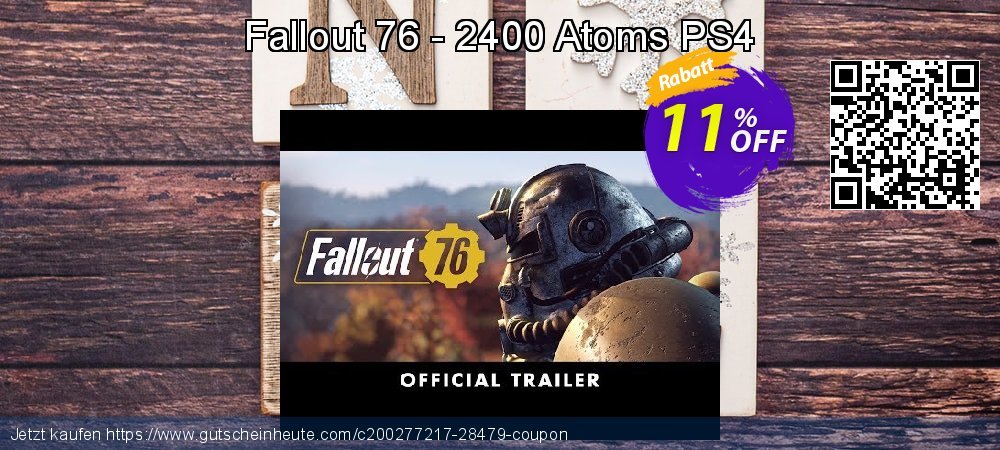 Fallout 76 - 2400 Atoms PS4 aufregenden Angebote Bildschirmfoto