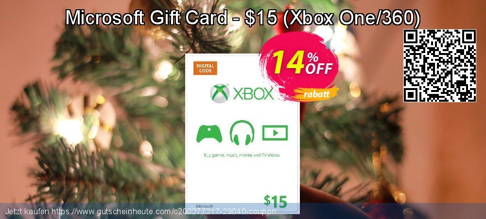 Microsoft Gift Card - $15 - Xbox One/360  geniale Angebote Bildschirmfoto