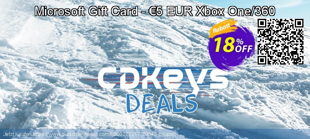 Microsoft Gift Card - €5 EUR Xbox One/360 spitze Diskont Bildschirmfoto