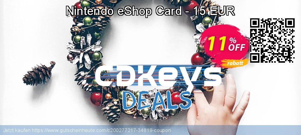 Nintendo eShop Card - 15 EUR unglaublich Ermäßigungen Bildschirmfoto