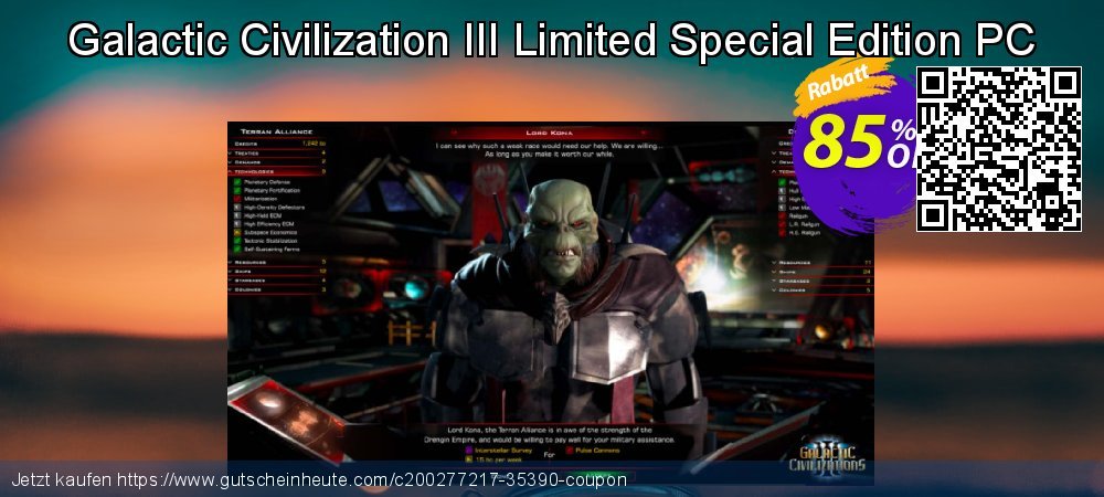 Galactic Civilization III Limited Special Edition PC beeindruckend Preisreduzierung Bildschirmfoto