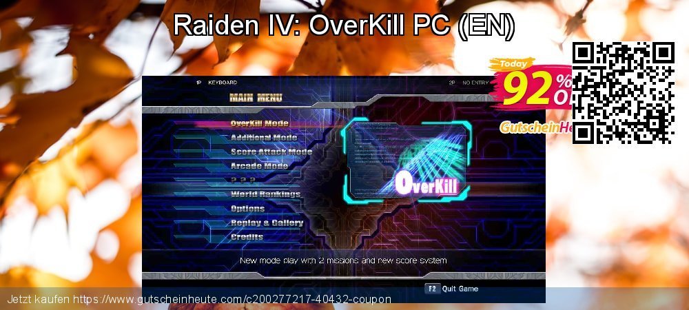 Raiden IV: OverKill PC - EN  wunderbar Nachlass Bildschirmfoto
