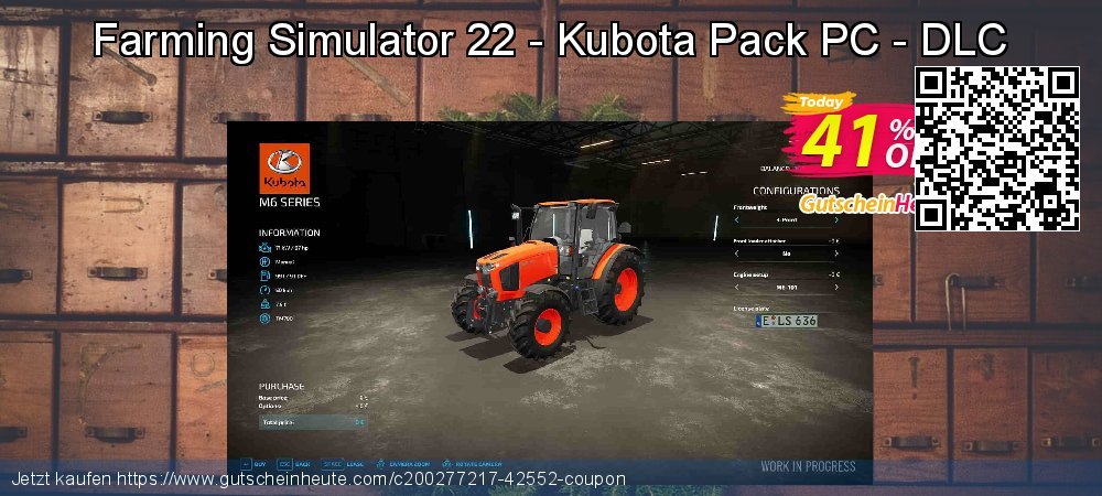 Farming Simulator 22 - Kubota Pack PC - DLC faszinierende Rabatt Bildschirmfoto