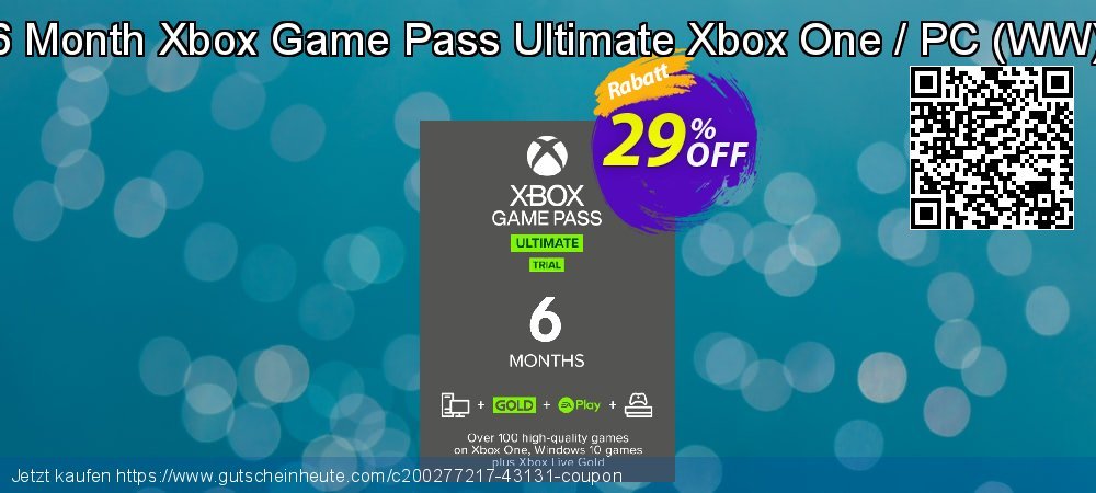 6 Month Xbox Game Pass Ultimate Xbox One / PC - WW  super Ermäßigungen Bildschirmfoto