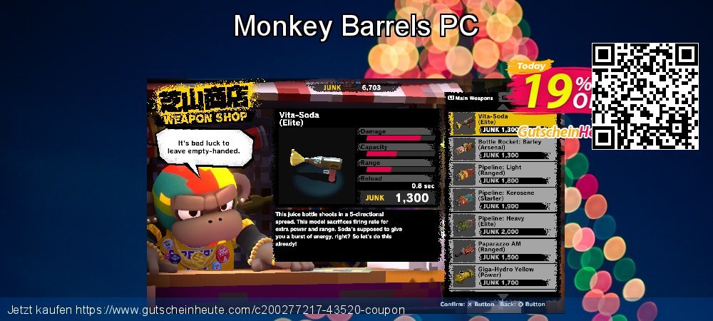 Monkey Barrels PC spitze Sale Aktionen Bildschirmfoto