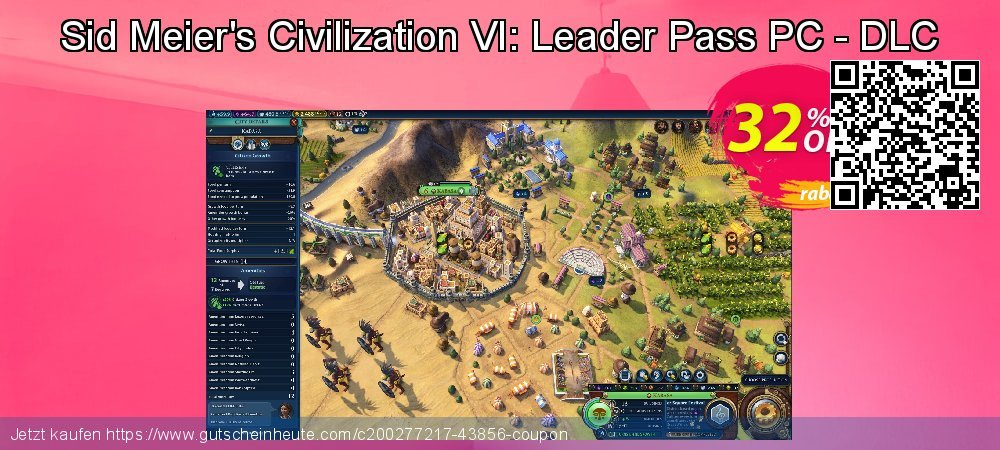 Sid Meier&#039;s Civilization VI: Leader Pass PC - DLC umwerfende Preisreduzierung Bildschirmfoto