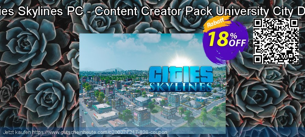 Cities Skylines PC - Content Creator Pack University City DLC erstaunlich Preisnachlass Bildschirmfoto