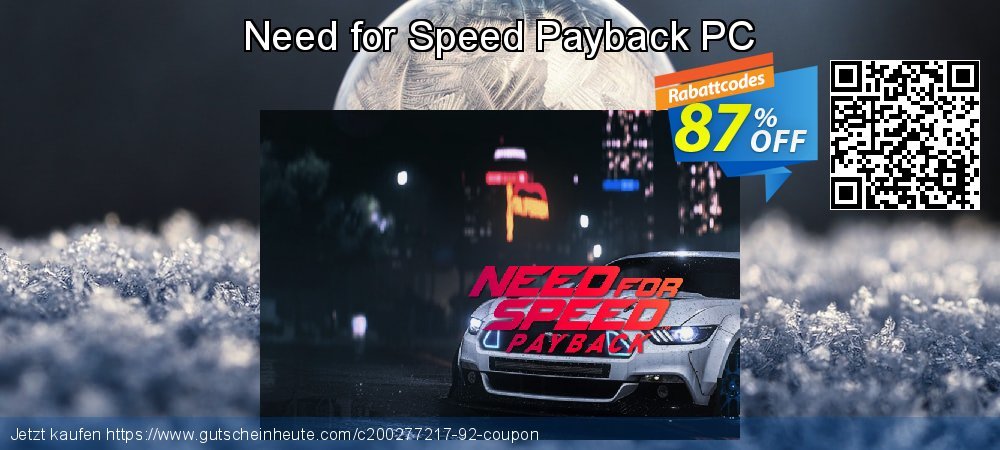 Need for Speed Payback PC ausschließlich Promotionsangebot Bildschirmfoto