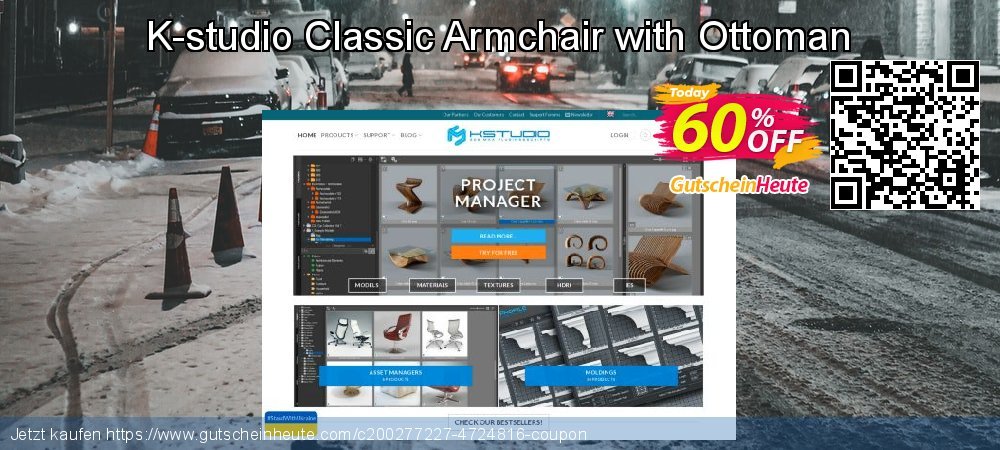 K-studio Classic Armchair with Ottoman exklusiv Disagio Bildschirmfoto