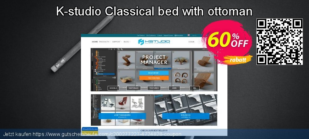 K-studio Classical bed with ottoman super Angebote Bildschirmfoto