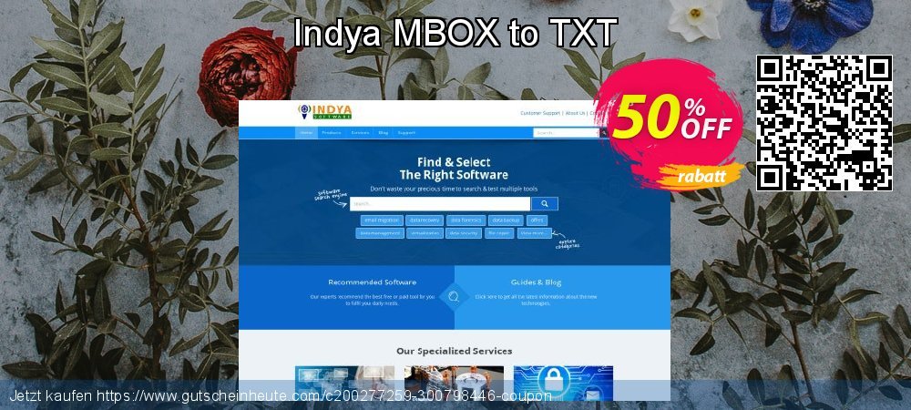 Indya MBOX to TXT spitze Promotionsangebot Bildschirmfoto