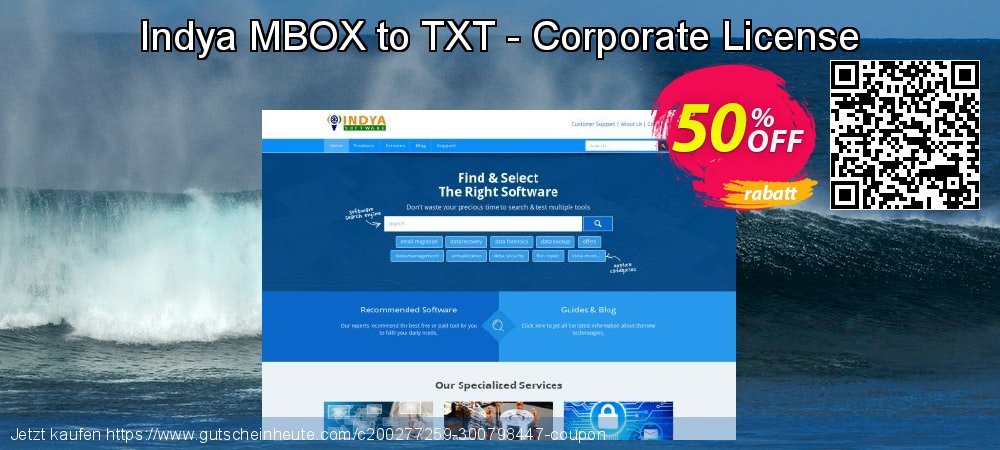 Indya MBOX to TXT - Corporate License klasse Nachlass Bildschirmfoto