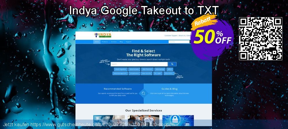Indya Google Takeout to TXT umwerfende Diskont Bildschirmfoto