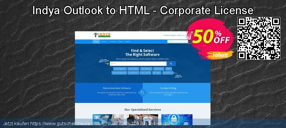 Indya Outlook to HTML - Corporate License formidable Promotionsangebot Bildschirmfoto