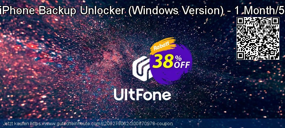 UltFone iPhone Backup Unlocker - Windows Version - 1 Month/5 Devices klasse Preisreduzierung Bildschirmfoto