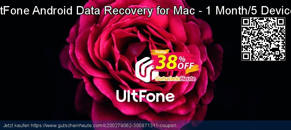 UltFone Android Data Recovery for Mac - 1 Month/5 Devices klasse Preisnachlass Bildschirmfoto