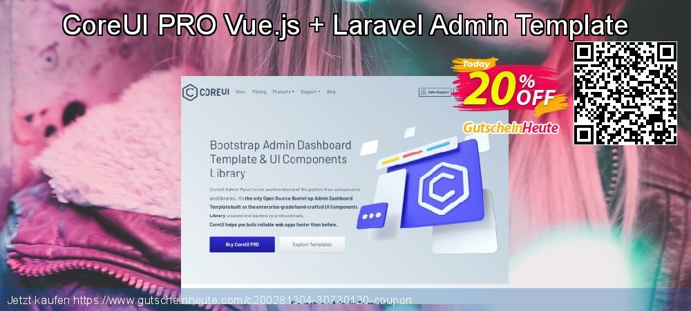CoreUI PRO Vue.js + Laravel Admin Template ausschließlich Beförderung Bildschirmfoto