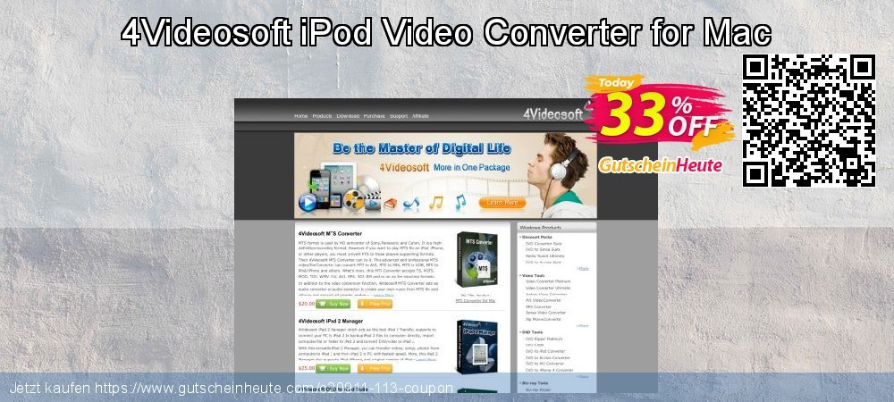 4Videosoft iPod Video Converter for Mac wundervoll Sale Aktionen Bildschirmfoto