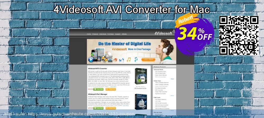 4Videosoft AVI Converter for Mac ausschließlich Rabatt Bildschirmfoto