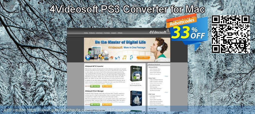 4Videosoft PS3 Converter for Mac fantastisch Diskont Bildschirmfoto