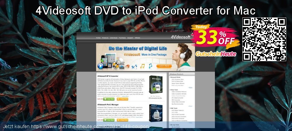 4Videosoft DVD to iPod Converter for Mac toll Rabatt Bildschirmfoto