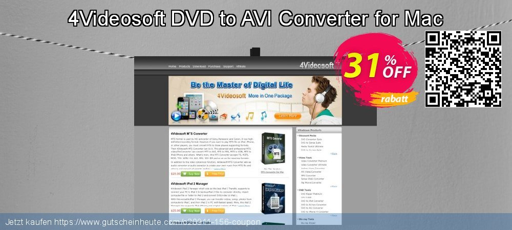 4Videosoft DVD to AVI Converter for Mac aufregende Disagio Bildschirmfoto