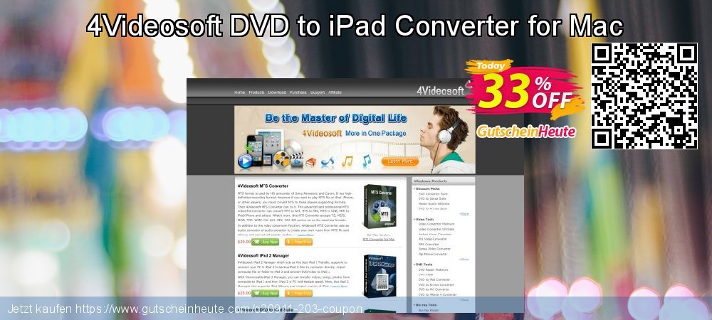 4Videosoft DVD to iPad Converter for Mac super Promotionsangebot Bildschirmfoto