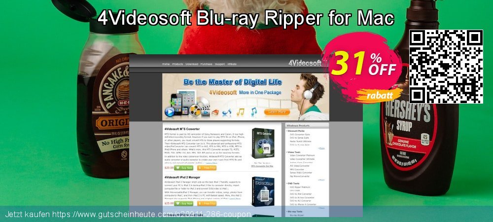 4Videosoft Blu-ray Ripper for Mac ausschließlich Preisnachlässe Bildschirmfoto