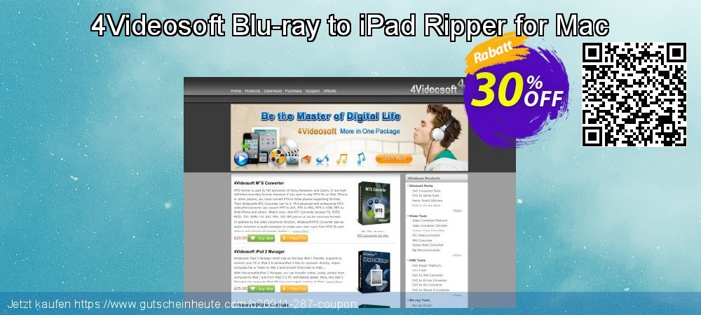 4Videosoft Blu-ray to iPad Ripper for Mac ausschließenden Angebote Bildschirmfoto