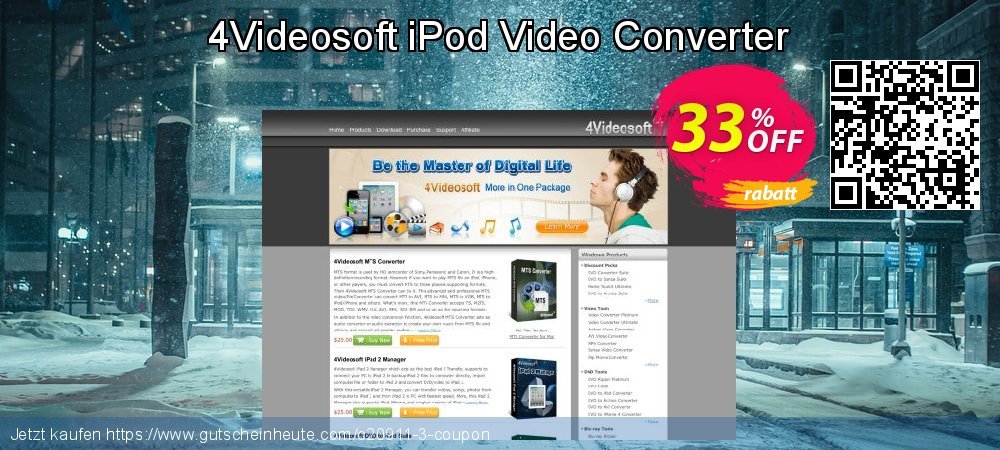 4Videosoft iPod Video Converter uneingeschränkt Promotionsangebot Bildschirmfoto