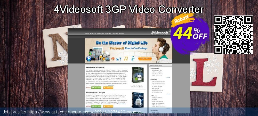 4Videosoft 3GP Video Converter super Diskont Bildschirmfoto