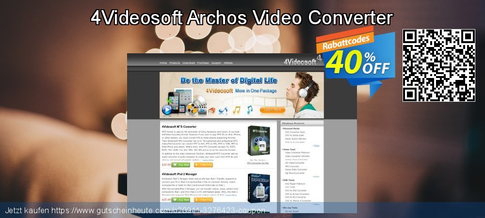 4Videosoft Archos Video Converter wundervoll Verkaufsförderung Bildschirmfoto