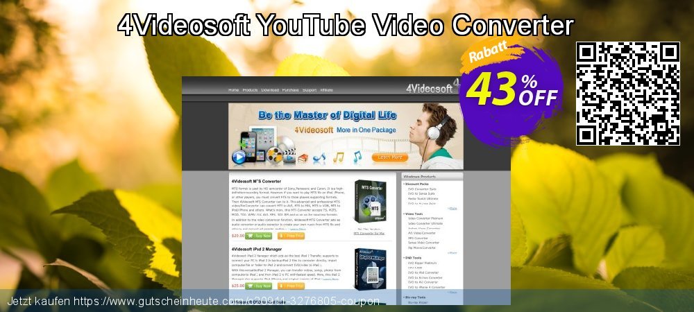 4Videosoft YouTube Video Converter umwerfenden Rabatt Bildschirmfoto