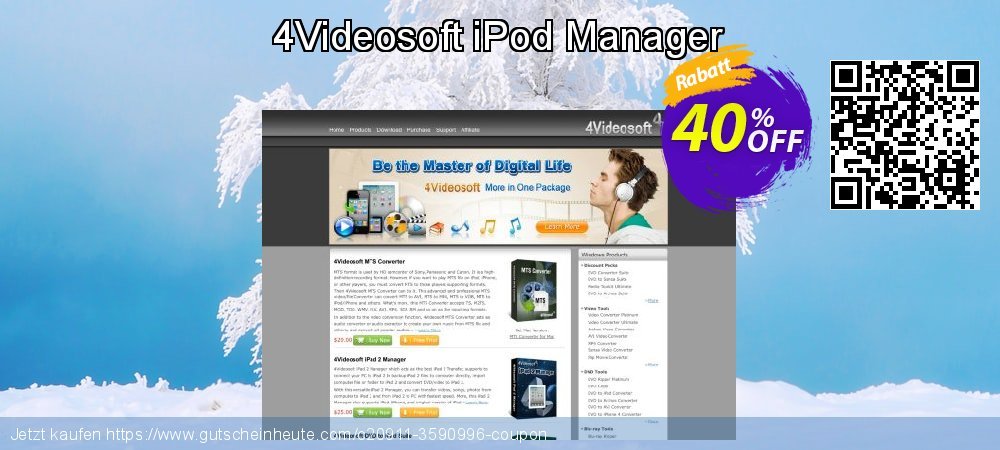 4Videosoft iPod Manager exklusiv Förderung Bildschirmfoto