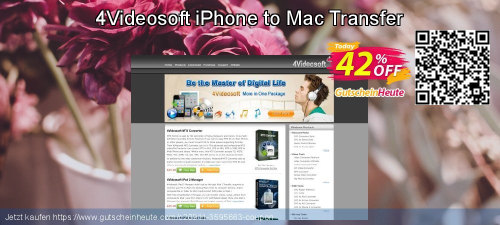 4Videosoft iPhone to Mac Transfer formidable Diskont Bildschirmfoto