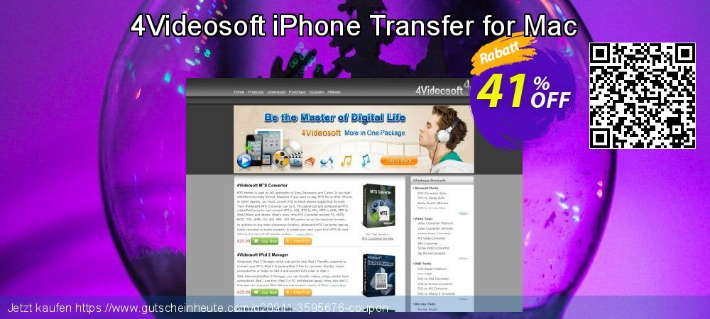 4Videosoft iPhone Transfer for Mac klasse Preisnachlässe Bildschirmfoto