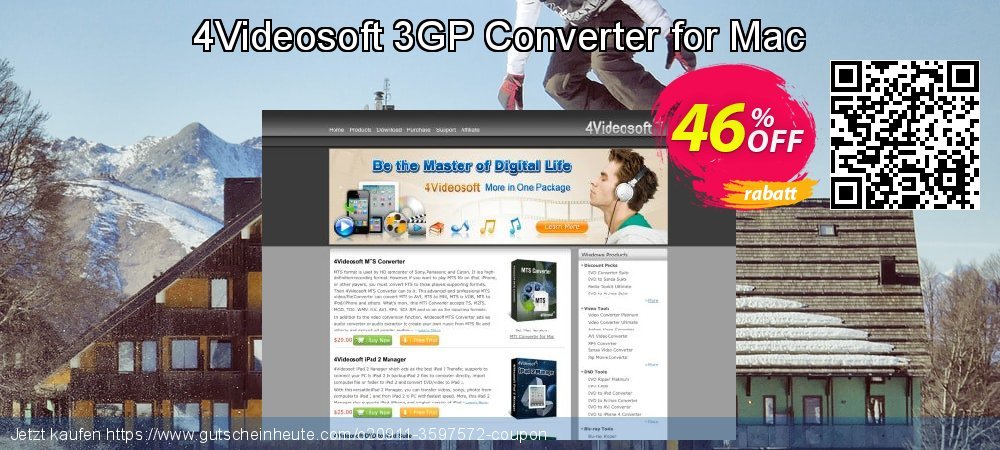 4Videosoft 3GP Converter for Mac besten Außendienst-Promotions Bildschirmfoto