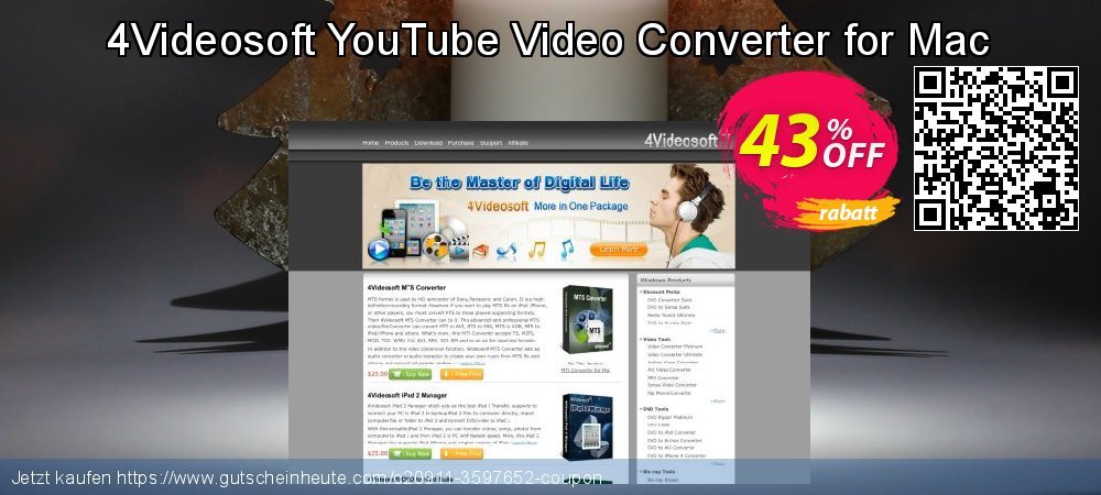 4Videosoft YouTube Video Converter for Mac faszinierende Diskont Bildschirmfoto