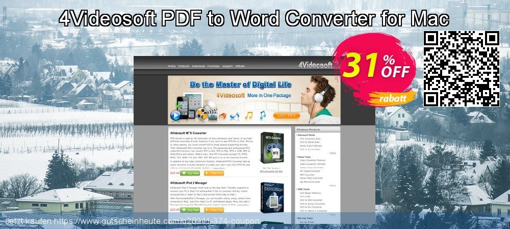 4Videosoft PDF to Word Converter for Mac genial Nachlass Bildschirmfoto