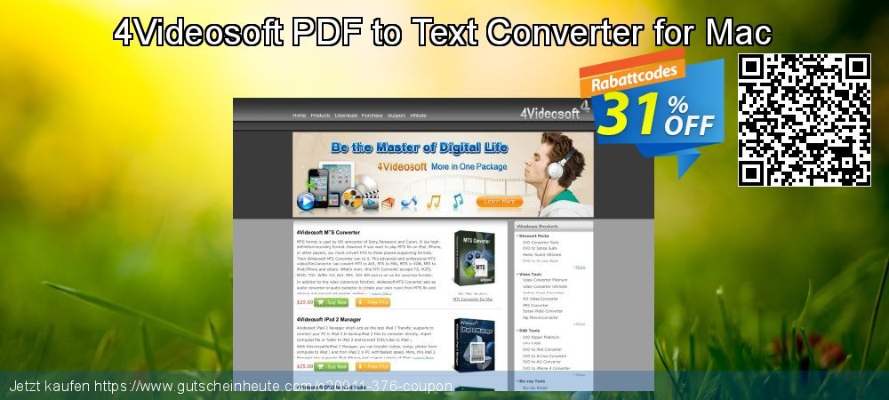 4Videosoft PDF to Text Converter for Mac klasse Ermäßigung Bildschirmfoto