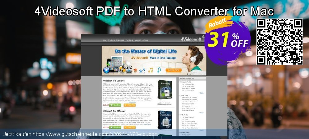 4Videosoft PDF to HTML Converter for Mac uneingeschränkt Verkaufsförderung Bildschirmfoto